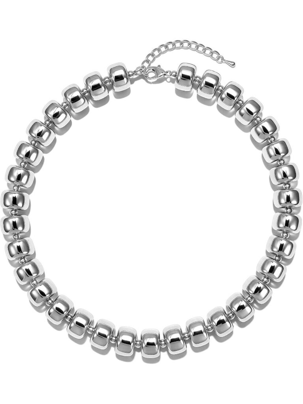 Women's Cute Silver Acrylic Beads Choker Trendy Statement Jewelry Gift